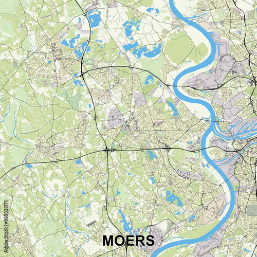 Moers, Germany map poster art