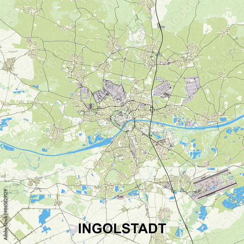 Ingolstadt, Germany map poster art