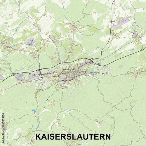 Kaiserslautern, Germany map poster art