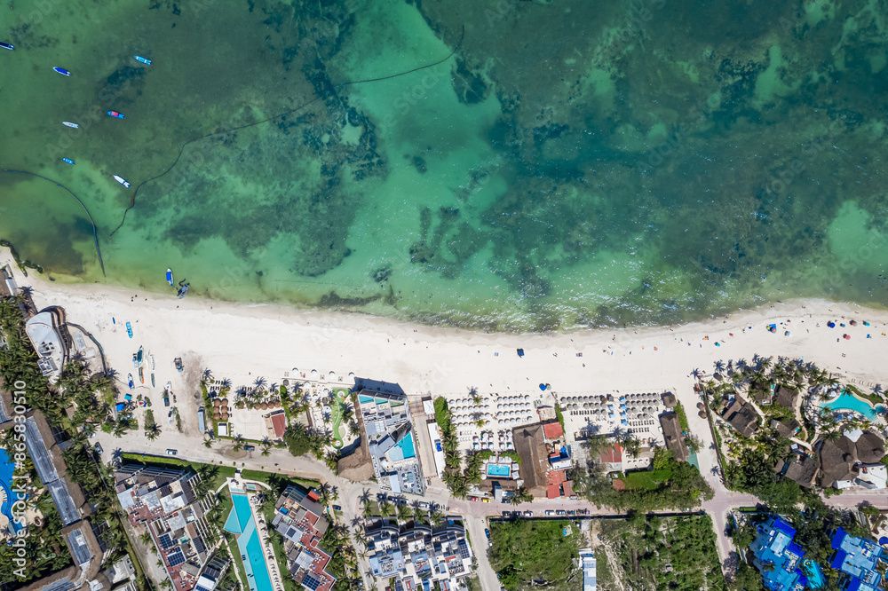 Fototapeta premium aerial view of Playa del Carmen, Mexico