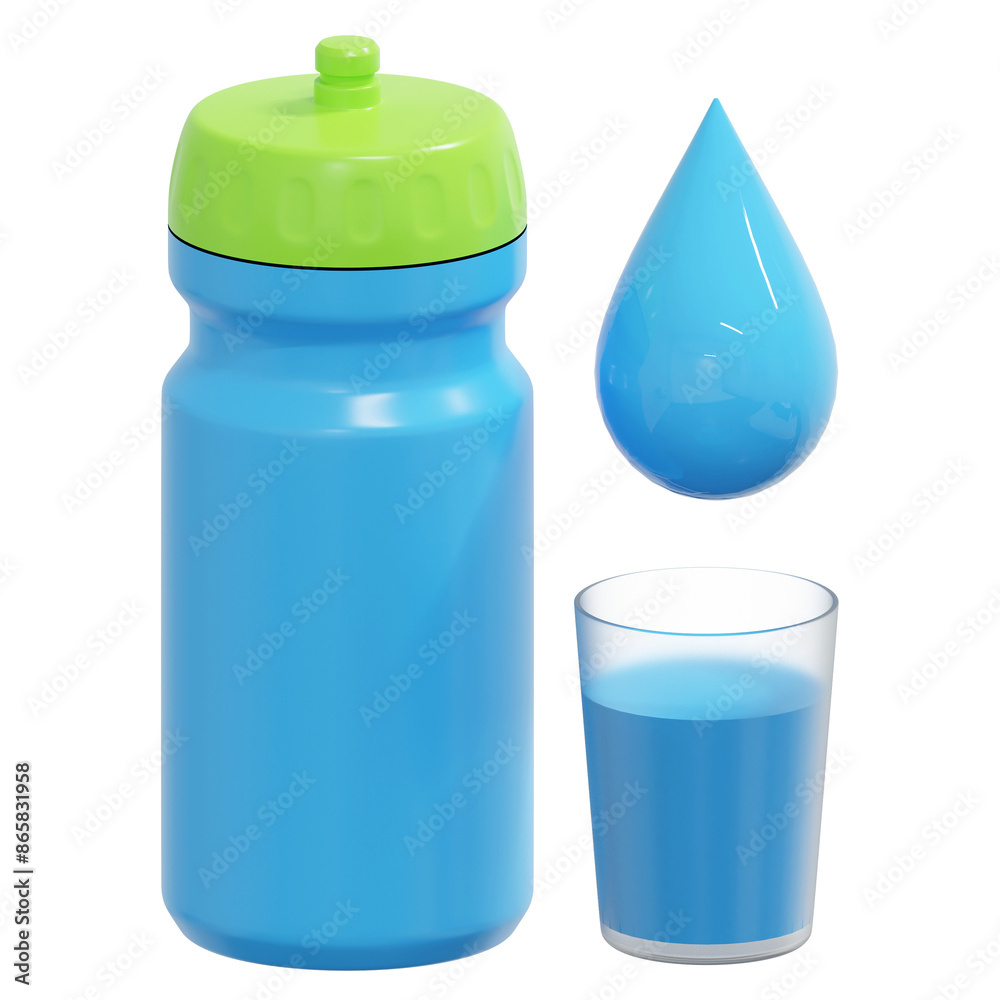 drink water 3d healthy lifestyle icon illustration drink water 3d healthy lifestyle icon illustration