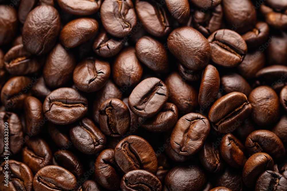 Fototapeta premium Coffee Day background closeup, Coffee Day Background Closeup: Capturing the Essence of Morning Brews, From Beans to Latte Art, Experience the Coffee Day Magic: Closeup Backgrounds of Rich Flavors and 