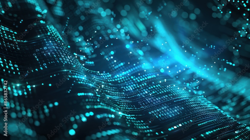 Abstract futuristic digital data flow background. Big Data concept, digital wave, high-speed internet, cyberspace, blockchain technology. Abstract futuristic digital data flow background. Big Data concept, digital wave, high-speed internet, cyberspace, blockchain technology.