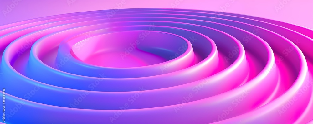 Surreal 3D abstract image with layered, colorful rings, transitioning from pink to purple, creating a harmonious visual effect. Surreal 3D abstract image with layered, colorful rings, transitioning from pink to purple, creating a harmonious visual effect.