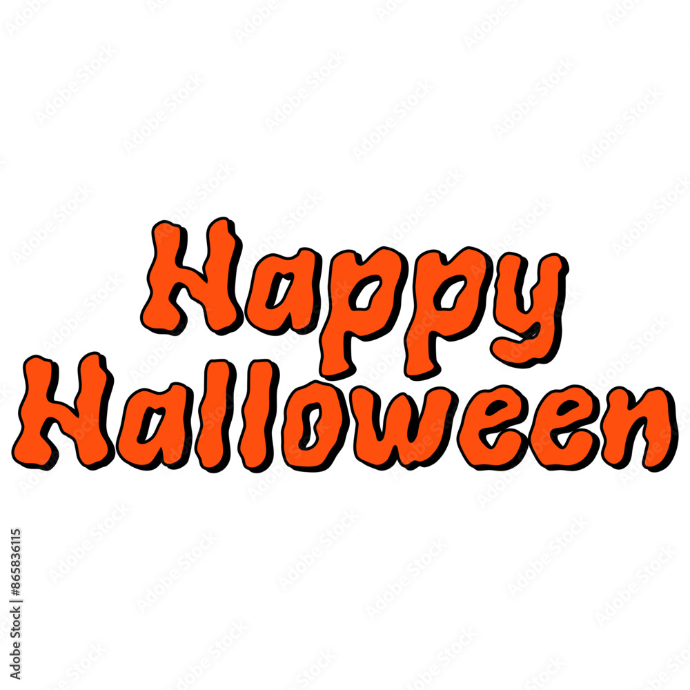 Fototapeta premium Happy halloween text illustration
