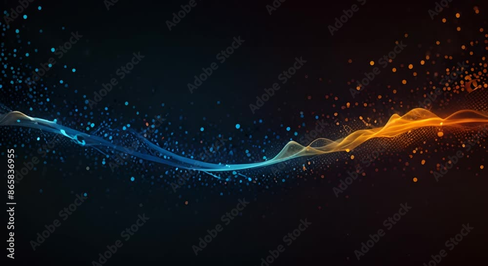 A blue and orange line with a lot of dots. The line is very long and it looks like it is moving