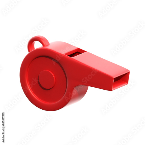 red whistle isolated on white background