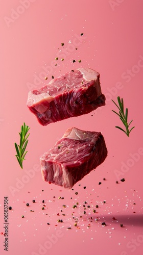 Wallpaper Mural Levitating raw standing rib roast steak  Torontodigital.ca