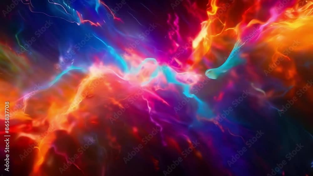 Fiery bursts of color and vibrant beams of light create a showstopping performance on a dark backdrop courtesy of electric plasma arcs.