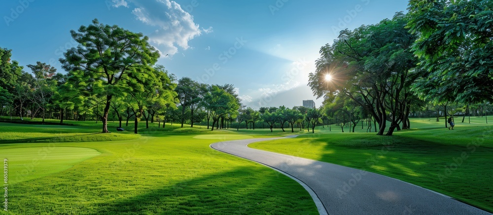 Naklejka premium Serene Golf Course Path
