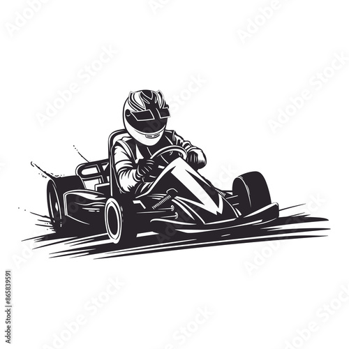 gokart, sport automotive vector illustration 