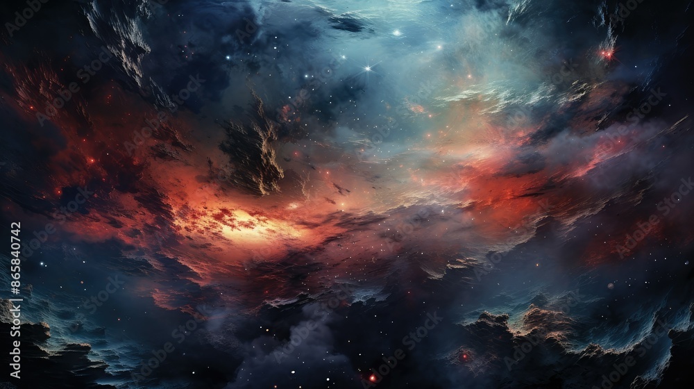 clouds, night sky, universe, galaxy, Planets clouds, night sky, universe, galaxy, Planets