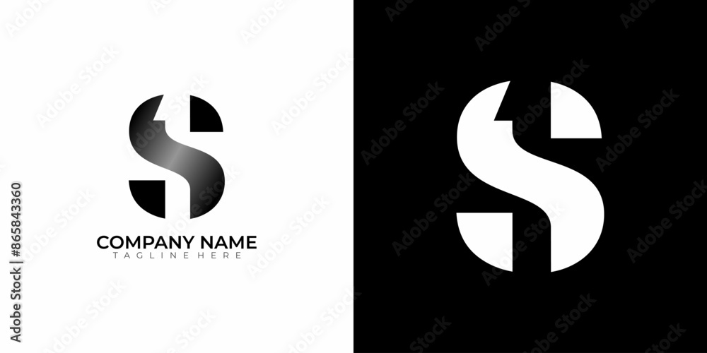 Illustration Vector Graphic of Logo Initial Letter S and 1 unique with black and white color Illustration Vector Graphic of Logo Initial Letter S and 1 unique with black and white color