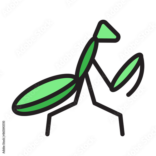 Praying Mantis Vector Filled Icon Design
