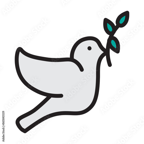 Dove Vector Filled Icon Design