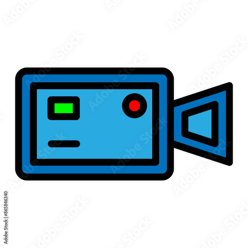 Video Camera Vector Filled Icon Design