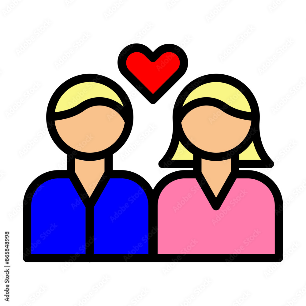 Couple Vector Filled Icon Design Couple Vector Filled Icon Design