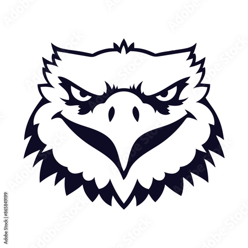 Eagle head silhouette art vector illustration logotype 