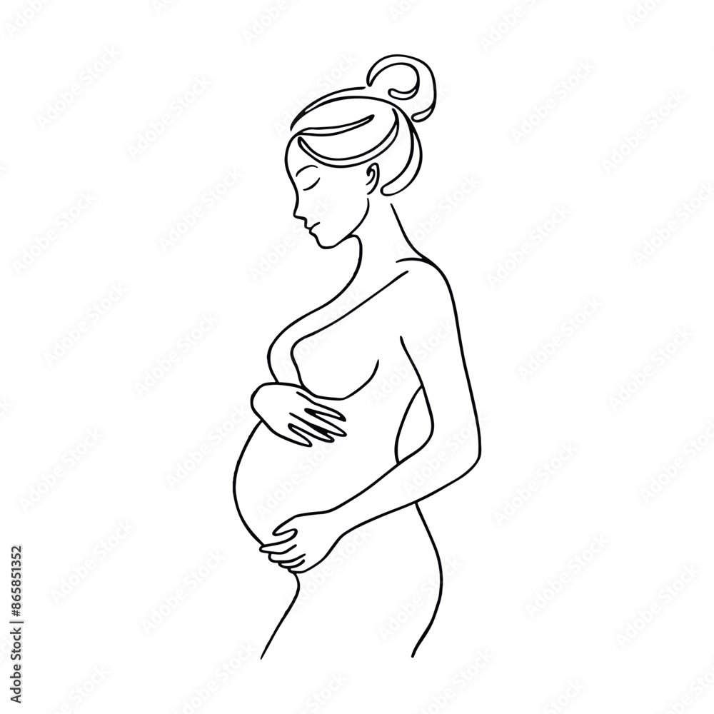 Pregnant woman silhouette. Vector illustration