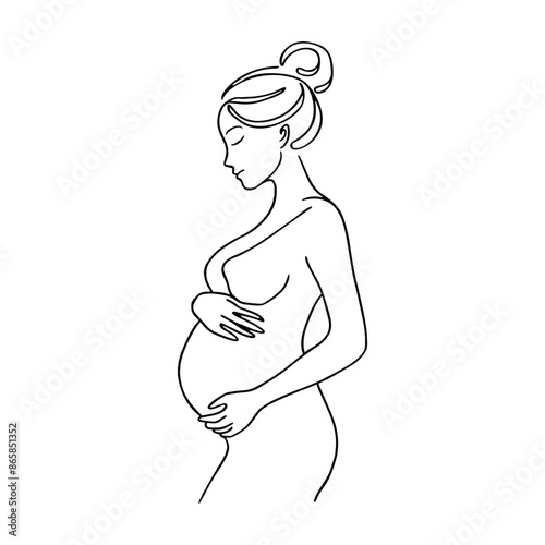 Pregnant woman silhouette. Vector illustration