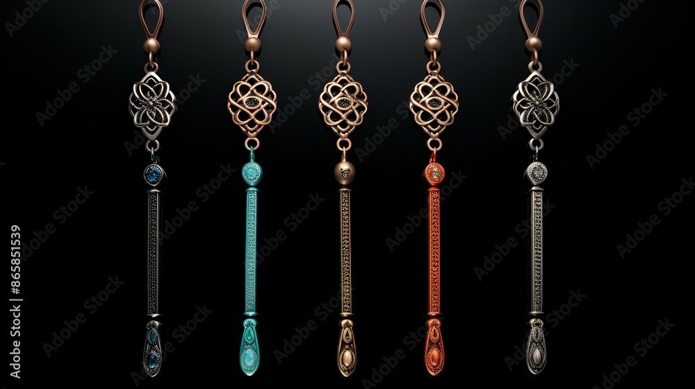 Assortment of metal and glass spoons in different designs Assortment of metal and glass spoons in different designs