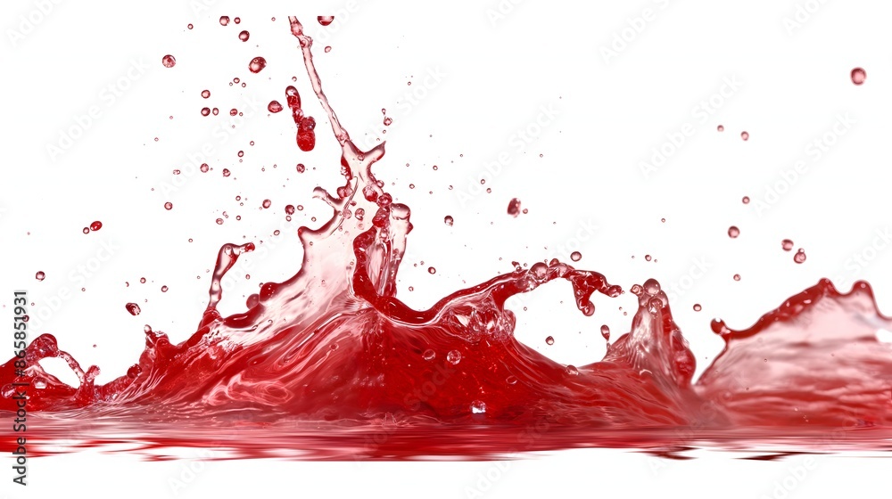 6. A bright red water splash against a transparent background 6. A bright red water splash against a transparent background