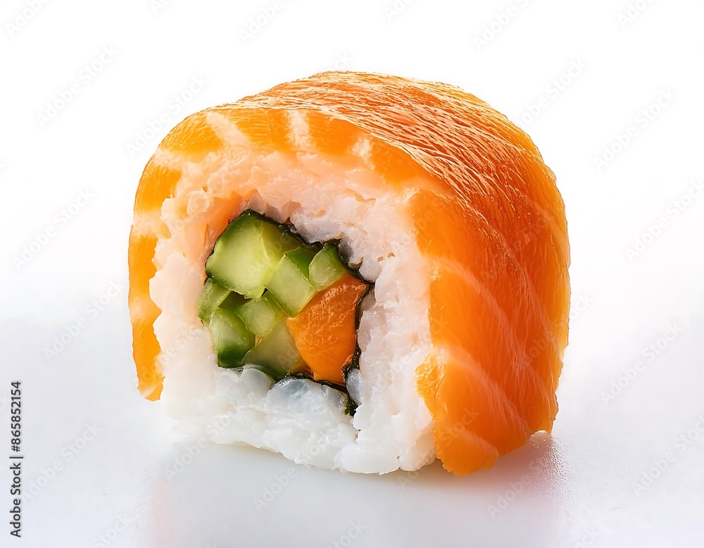 Delicious sushi on white background. design elements Delicious sushi on white background. design elements