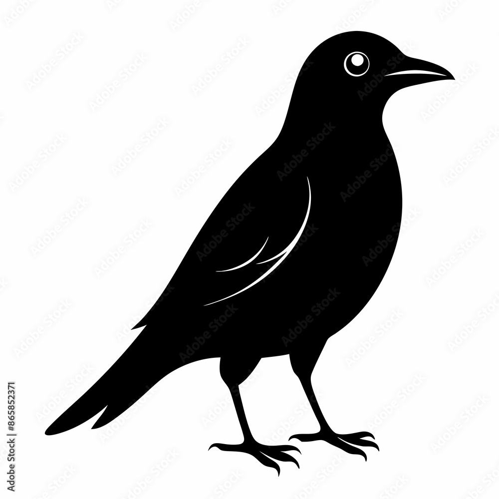 crow on a white background