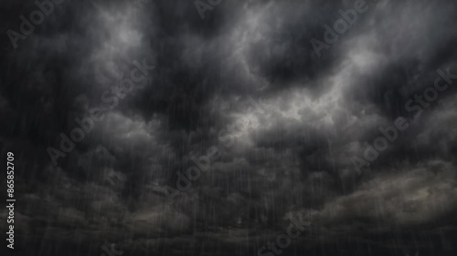 sky timelapse of rain thunderstorm with lightings and heavy clouds