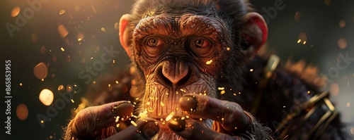 Chimpanzee with Sparkles photo