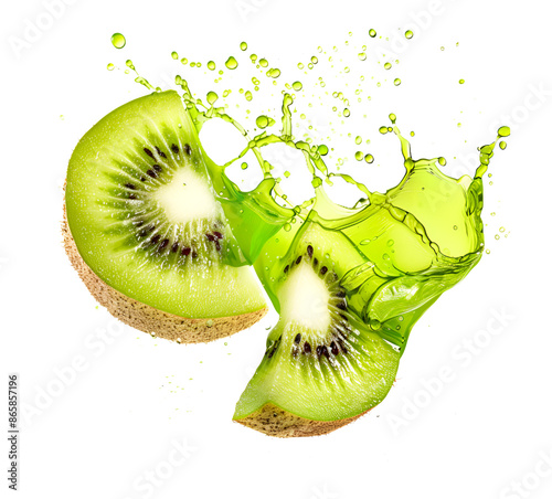 kiwi fruit isolated on transparent background png
 photo