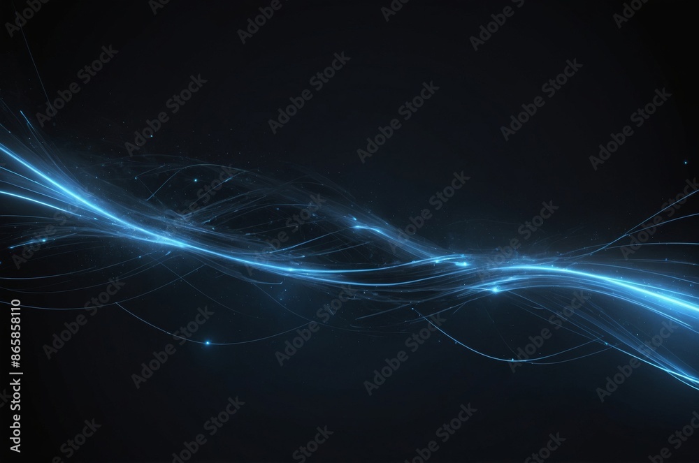 Abstract background with blue light streak in dark space creating sense of movement Abstract background with blue light streak in dark space creating sense of movement