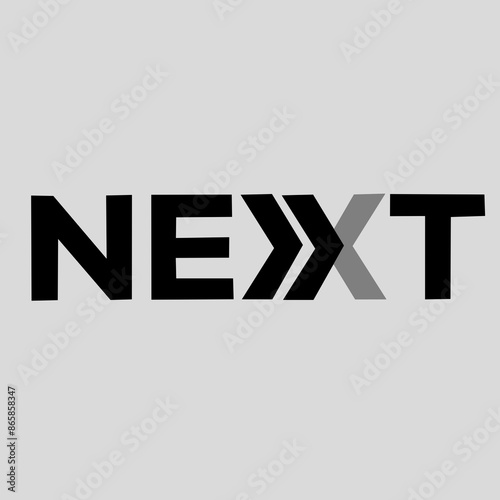 illustration of a black next text design