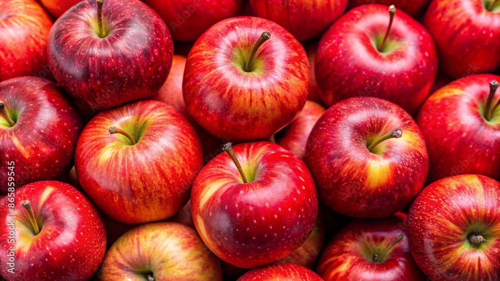 Fresh ripe red apples arranged closely together, forming a seamless and vibrant background Fresh ripe red apples arranged closely together, forming a seamless and vibrant background