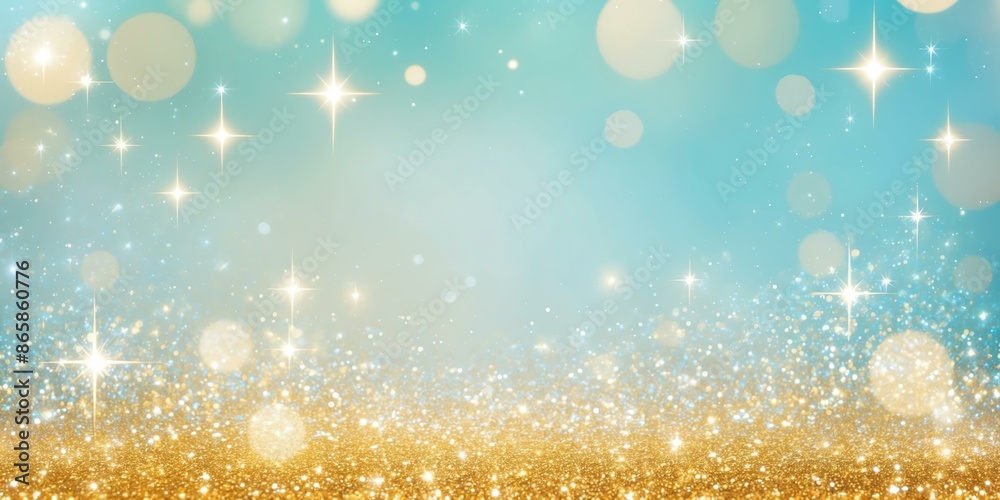 Obraz premium create a pastel blue and gold vibrant sparkling backgr background