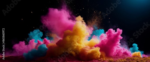 vibrant cloud of powdered Pulse celebration A color