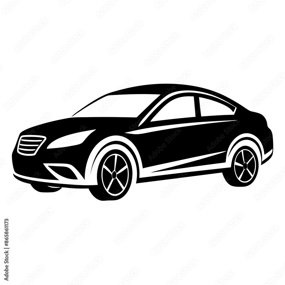 Fototapeta premium car silhouette logo icon vector illustrations on white background.