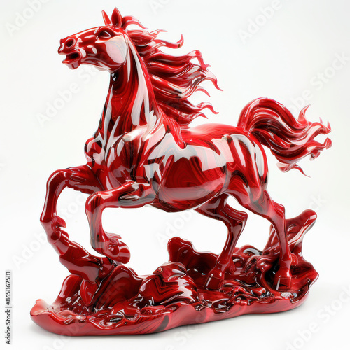 Red jade craved with chinese zodiac Horse: The Spirit of Freedom and Joy. Believed to bring Energetic, independent; represents speed and freedom.