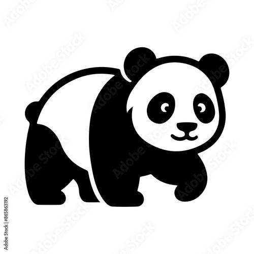 panda illustration art on white background, png