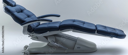 A dental chair with adjustable settings, inviting patients for a comfortable experience. photo