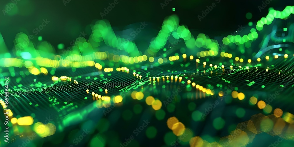 Stable network activity shown by a steady green line no security breaches. Concept Network Stability, Steady Green Line, Security Compliance, No Breaches Stable network activity shown by a steady green line no security breaches. Concept Network Stability, Steady Green Line, Security Compliance, No Breaches