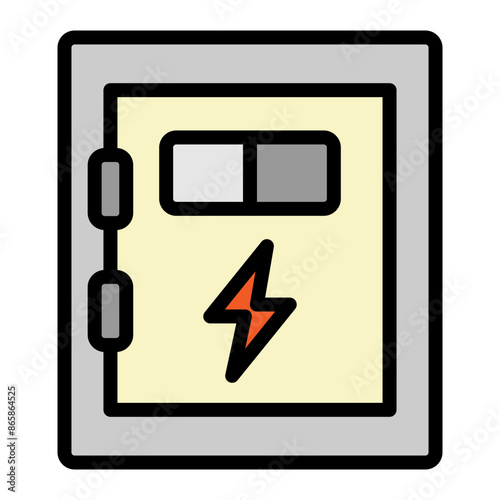 Fuse Box Vector Filled Icon Design