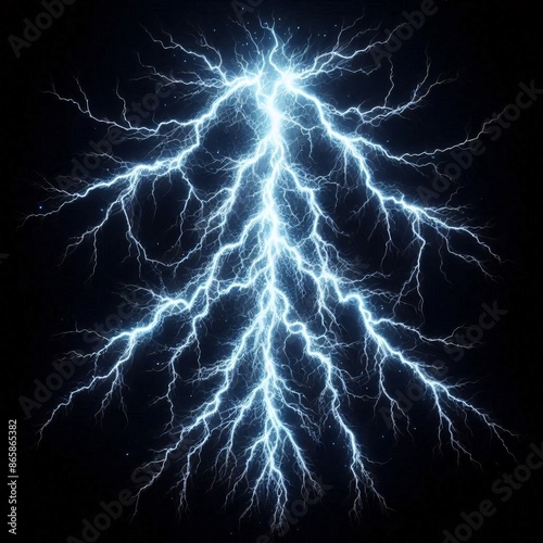 Electrifying Thunderstorm on Black Background