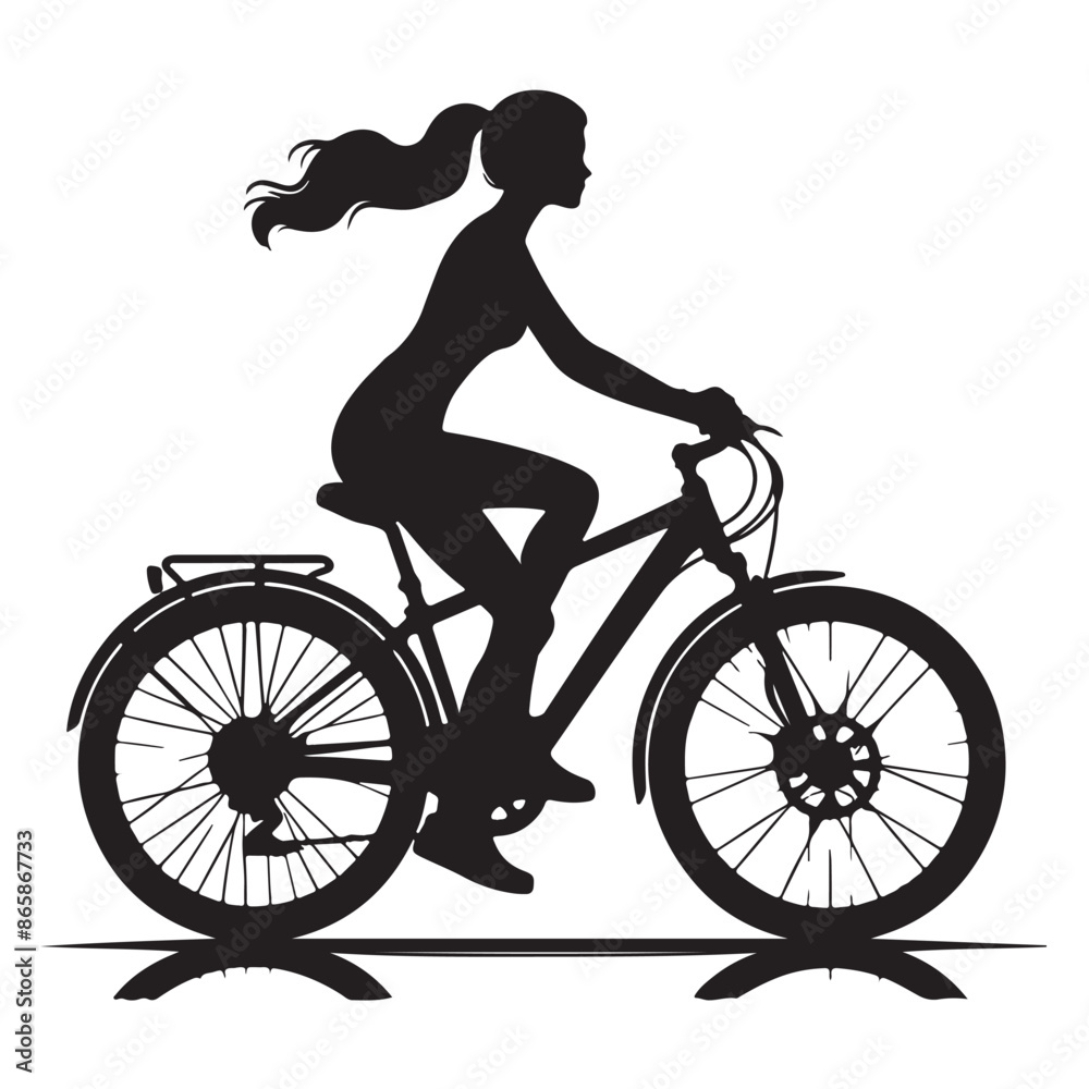 Obraz premium Cycling silhouette vector