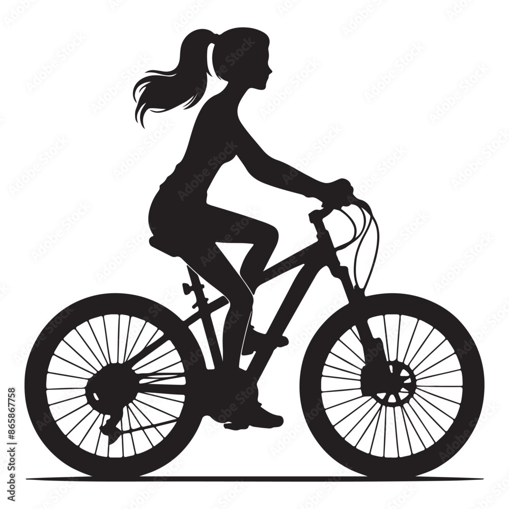 Obraz premium Cycling silhouette vector