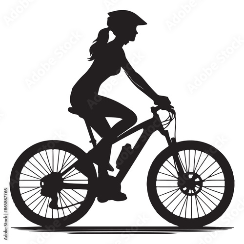 Cycling silhouette vector