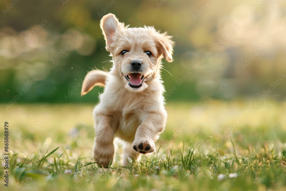 playful puppy running