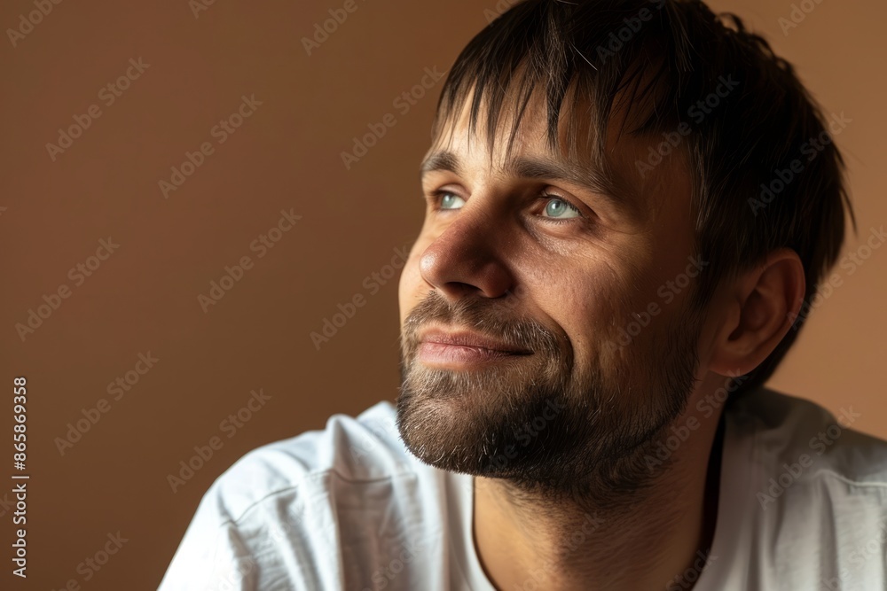 Portrait of a handsome man with a beard on a brown background Portrait of a handsome man with a beard on a brown background