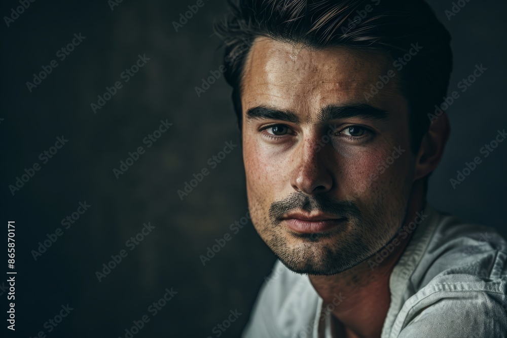 Portrait of a handsome young man. Men's beauty, fashion. Portrait of a handsome young man. Men's beauty, fashion.