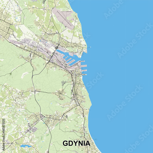 Gdynia, Poland map poster art
